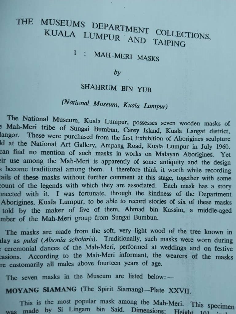 Antara bahan rujukan Anuar Faizal ketika menghasilkan rekaan Mah Meri.