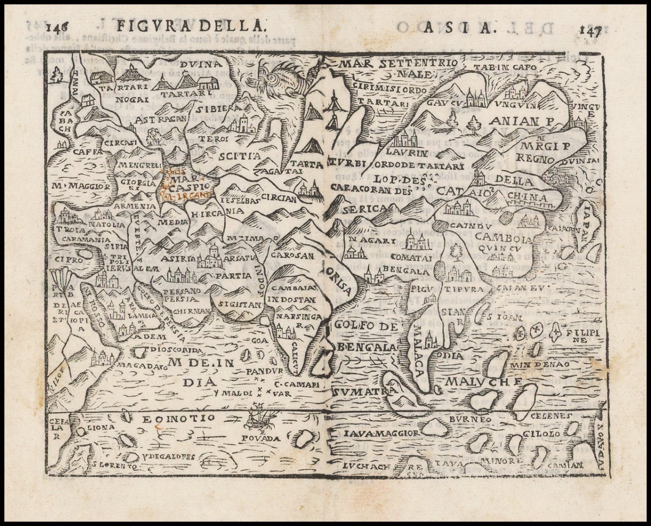 Peta Asia dari sekitar tahun 1594. Gambar: Raremaps.com
