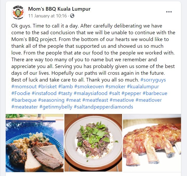 Gambar: Facebook Mom's BBQ Kuala Lumpur