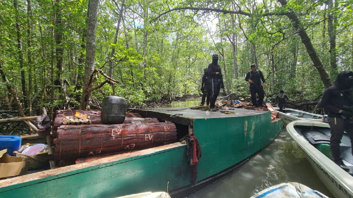 Kulit kayu tangar yang dirampas dalam Operasi Op Khazanah Bersepadu.