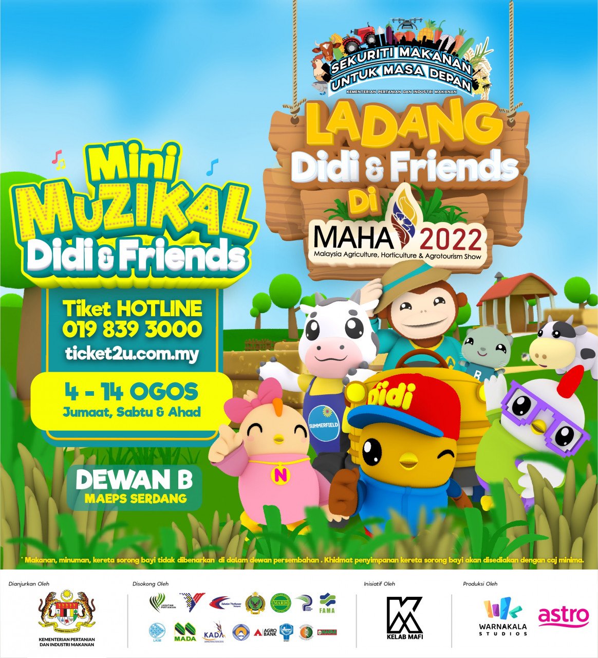 Aktiviti kemuncak Ladang Didi ialah persembahan muzikal mini Didi & Friends yang bertemakan ‘Ladang Pak Atan’ - Gambar ihsan Astro Malaysia
