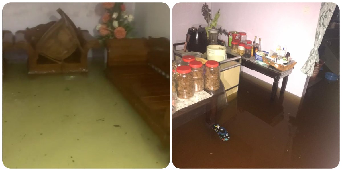 Keadaan di dalam rumah Mohamed Hilmi Zulkifli yang dinaiki air di Bandar Puteri Klang. - Gambar ihsan Mohamed Hilmi