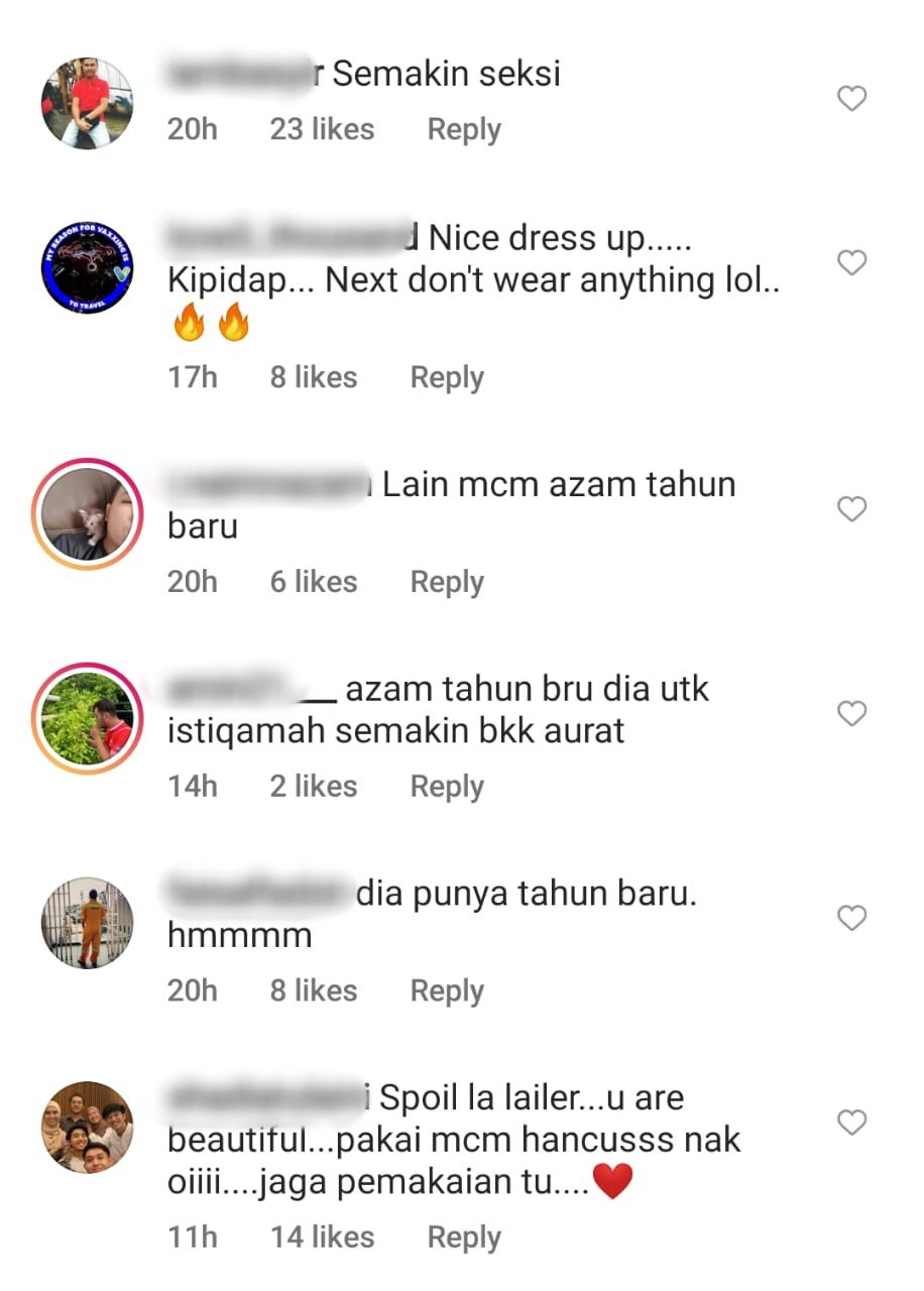 Komen netizen di Instagram Riena Diana - Tangkapan layar Instagram