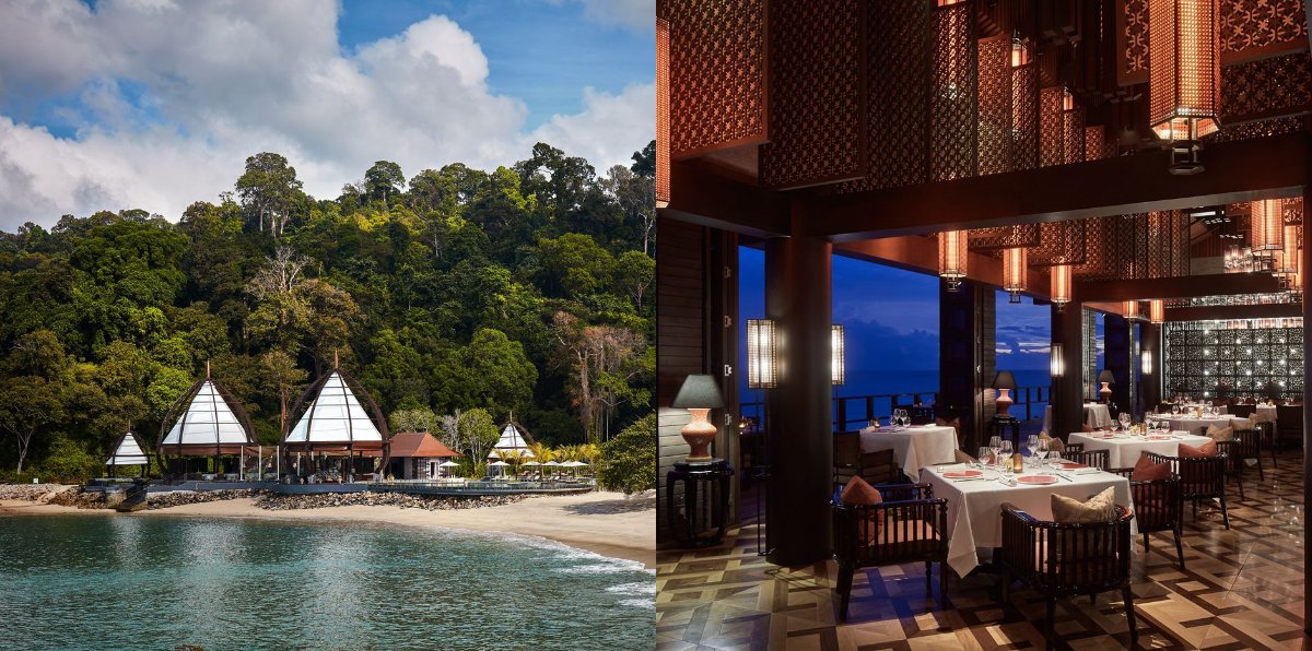 The Beach Grill (kiri) dan Hai Yan (kanan) di The Ritz-Carlton, Langkawi