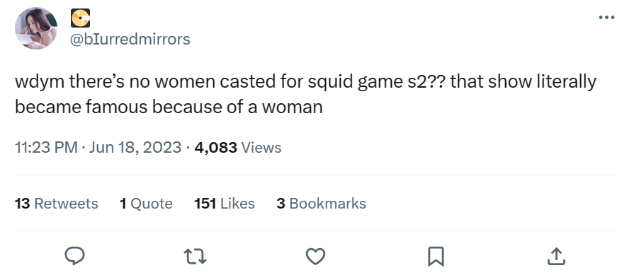 Antara komen netizen tentang musim baharu 'Squid Game' - Tangkapan layar Twitter