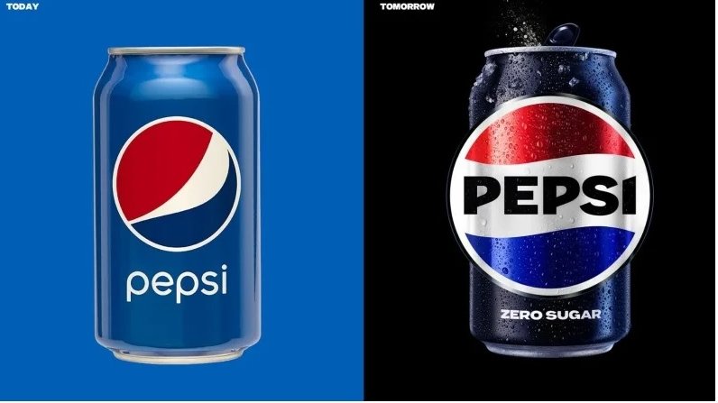 Perbandingan diantara logo lama (kiri) dan logo terbaharu Pepsi. - Gambar interactive.com