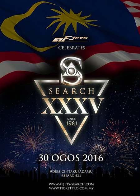 Poster Konsert Search 35 Tahun yang dibatalkan pada 2016. - Gambar fail