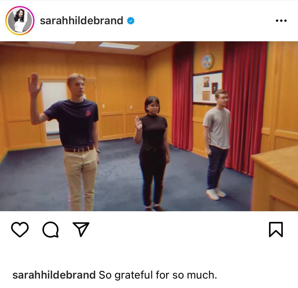 Tangkapan layar Instagram Sarah Hildebrand