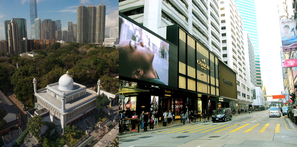 Masjid Kowloon dan daerah membeli-belah Tsim Sha Tsui