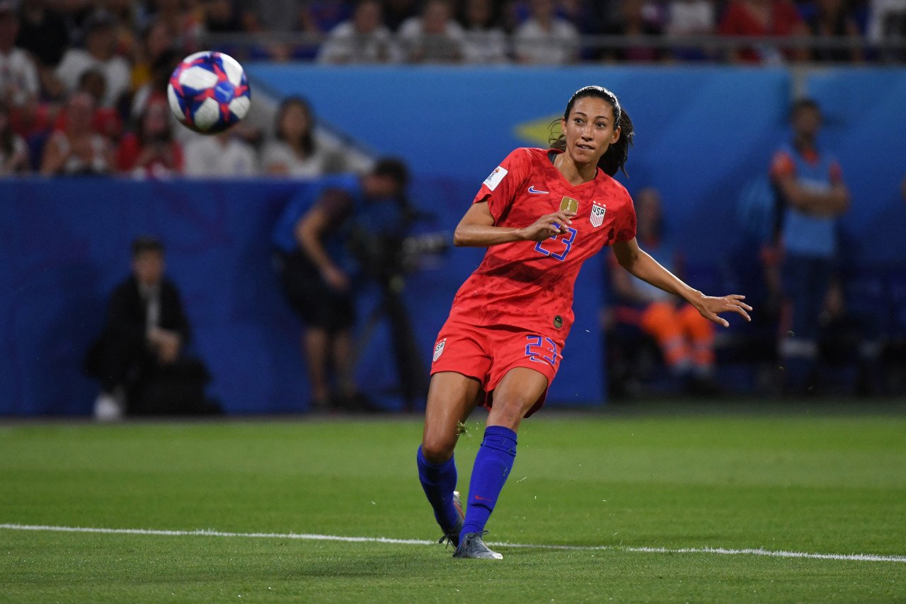 Pemain bola sepak wanita Amerika Syarikat, Christen Press. Gambar: AFP