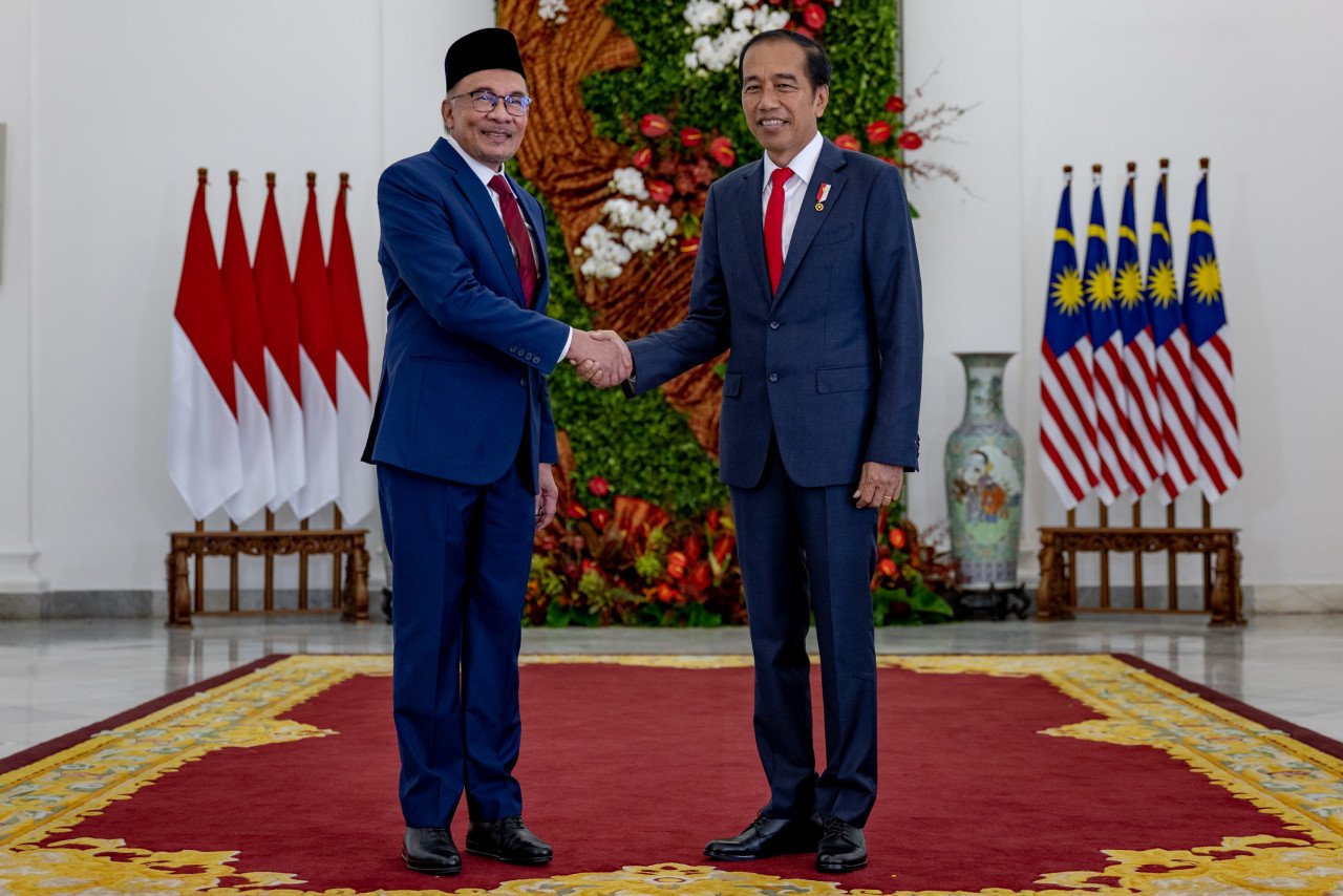 Anwar Ibrahim bersama Joko Widodo di Istana Presiden Bogor - Gambar Fail Jabatan Perdana Menteri