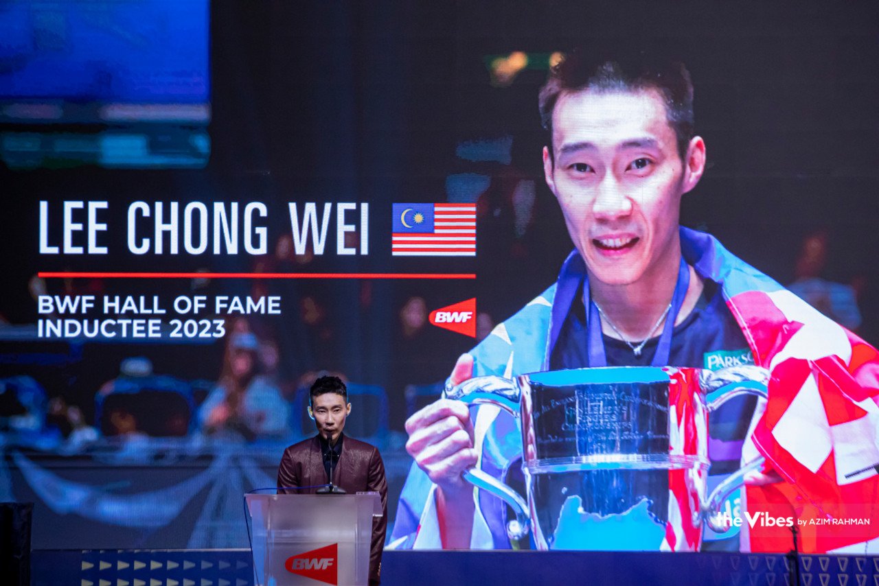 Lee Chong Wei di majlis pemasyhuran Badminton Hall of Fame BWF - Gambar oleh Azim Rahman