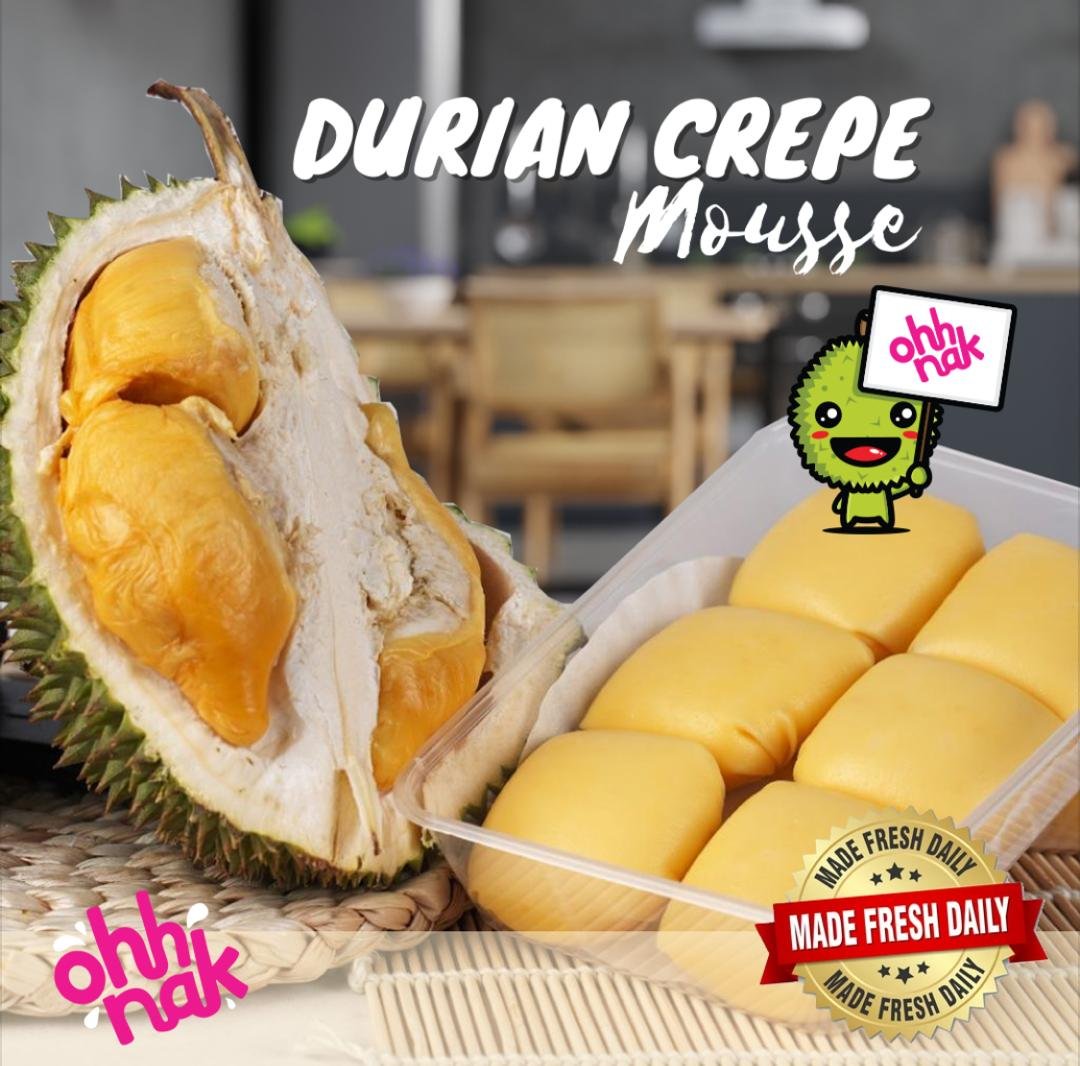 Durian Crepe Mousse OhhNak adalah antara produk yang paling laris.