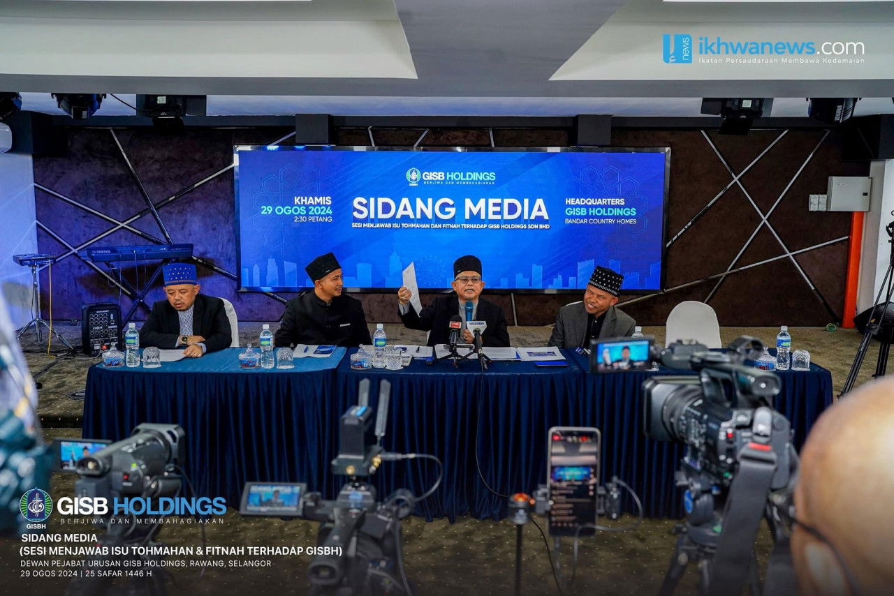 Pengurusan GISB pada sidang media menafikan dakwaan PUKAS akhir bulan lalu - Gambar GISB