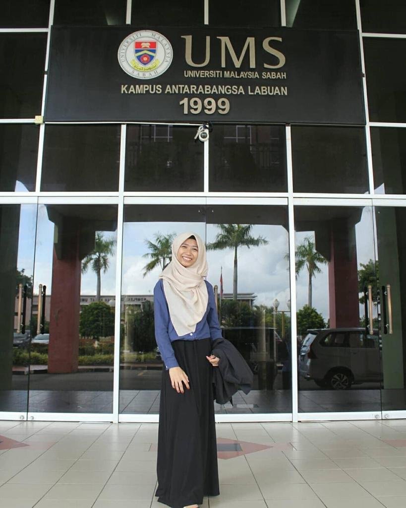 Nusratina ketika melanjutkan pengajian di UMS Kampus Antarabangsa Labuan.