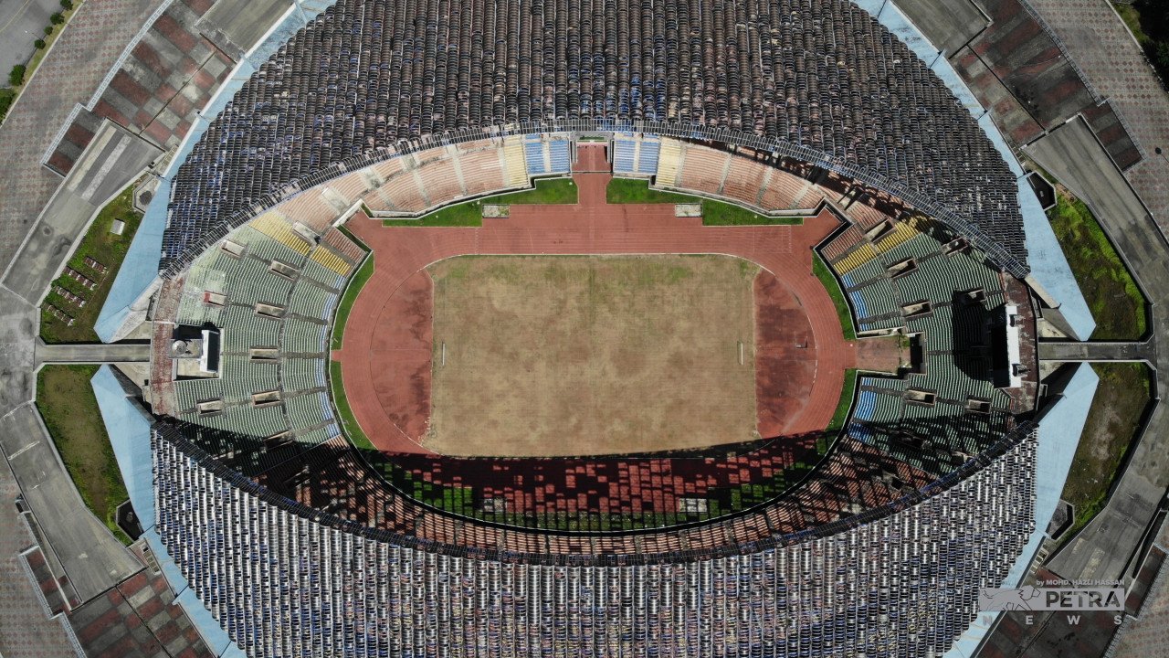 Stadium Shah Alam dirakamkan dari udara, menggunakan dron. - Gambar oleh Mohd Hazli Hassan