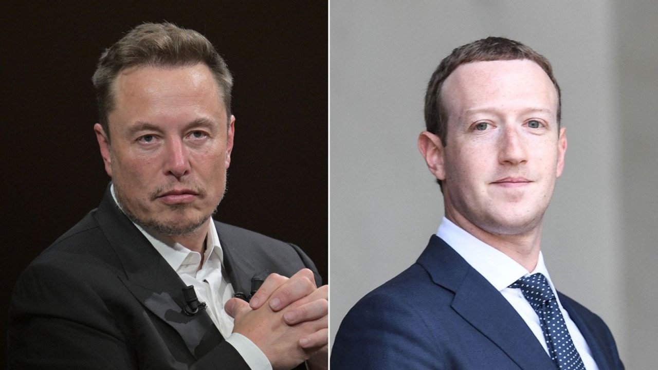 Elon Musk dan Mark Zuckerberg - Gambar AFP